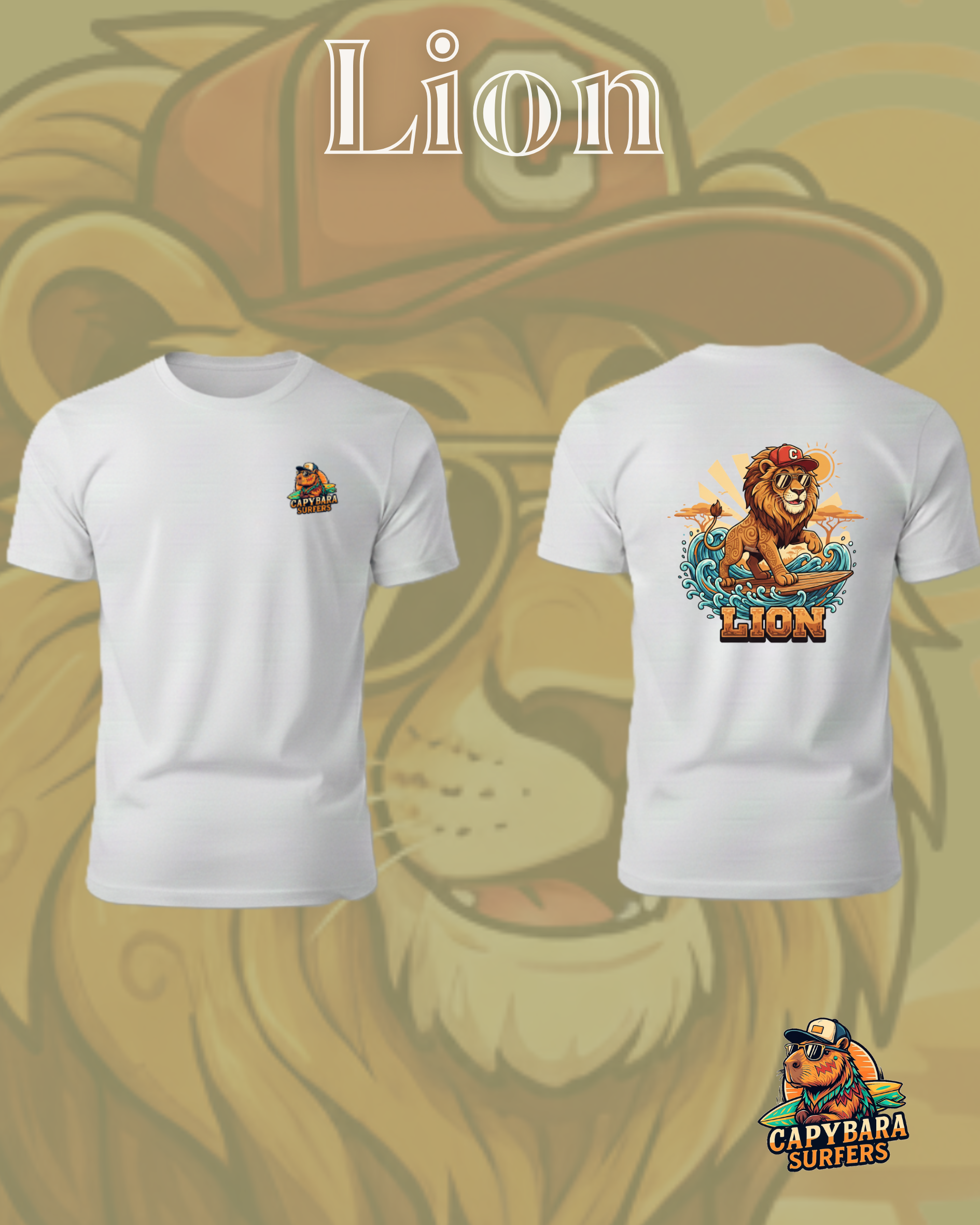 T-Shirt KIDS Original Capybara Surfers ® - LION