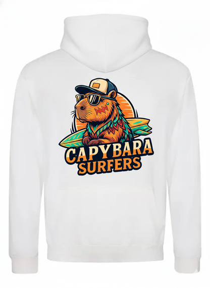 Hoodie Original Capybara Surfers ® - Bianco / Blue Navy