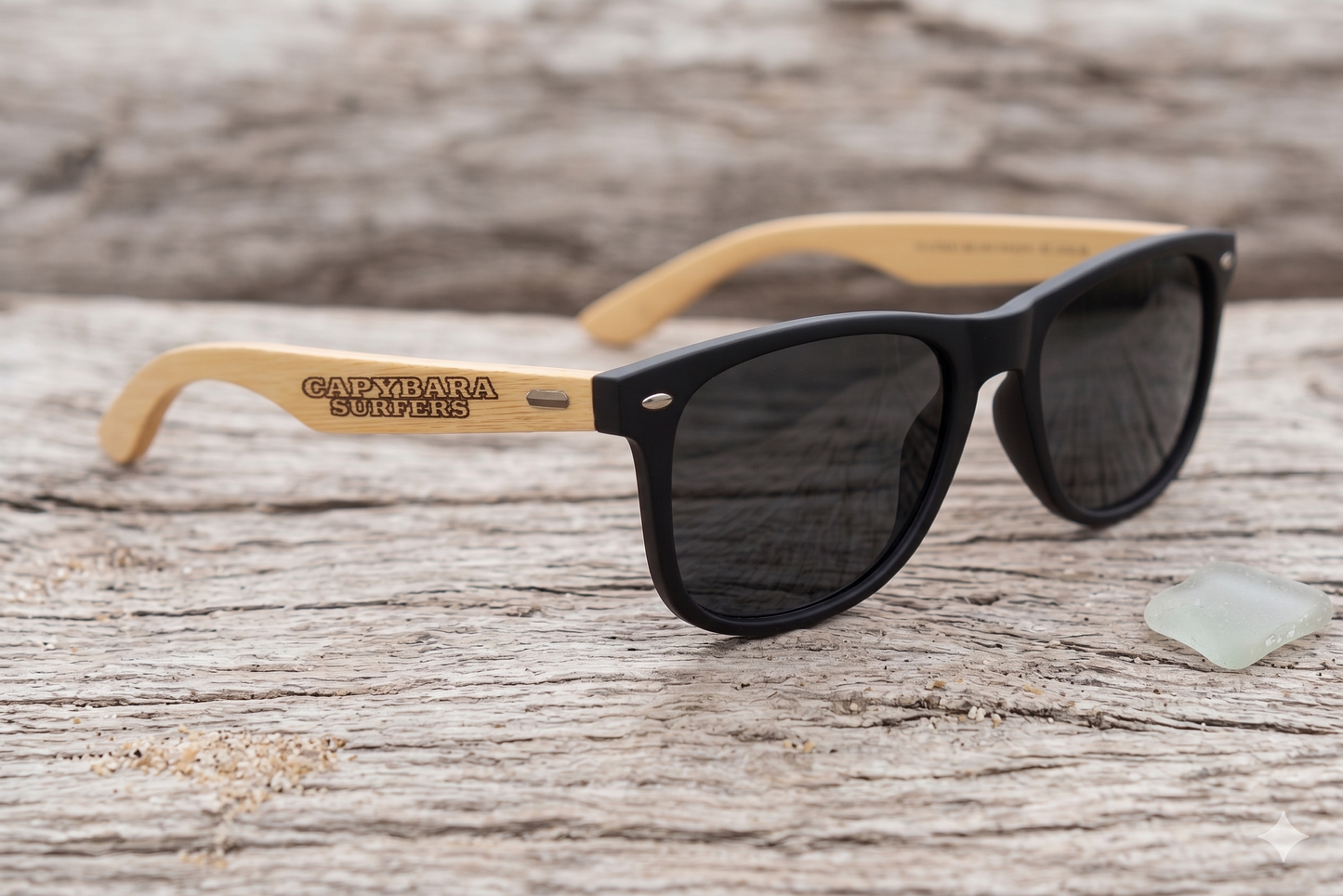 Occhiali da sole con aste in bambù Original Capybara Surfers ® - Black