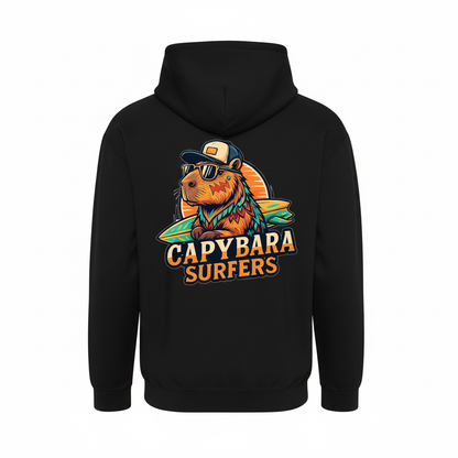 Hoodie KIDS Original Capybara Surfers ® - Nero / Rosso
