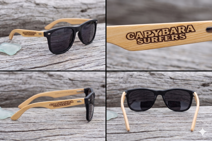 Occhiali da sole con aste in bambù Original Capybara Surfers ® - Black