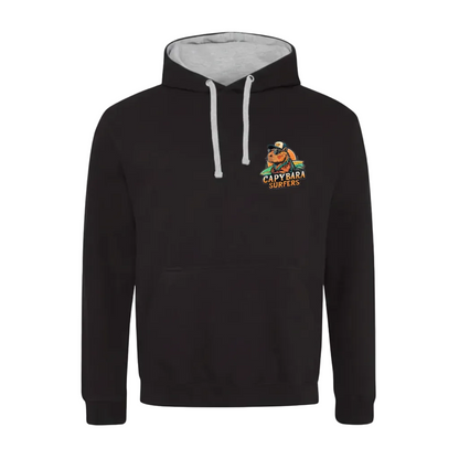 Hoodie Original Capybara Surfers ® - Nero / Grey