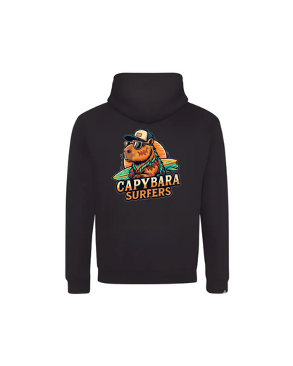 Hoodie Original Capybara Surfers ® - Nero / Grey